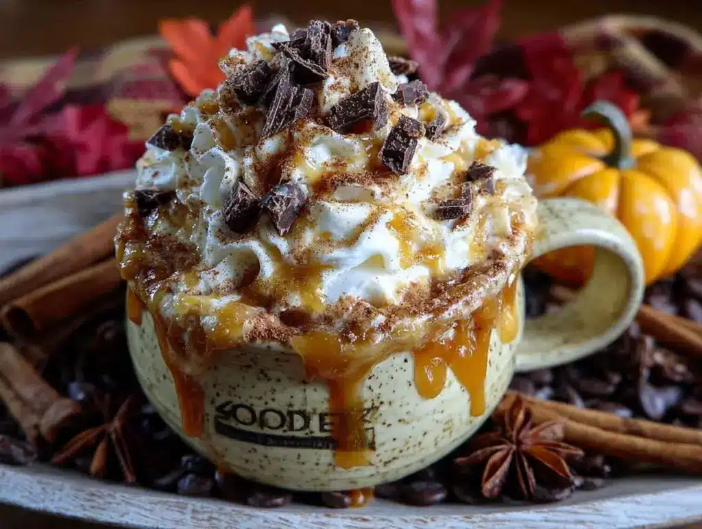 spiced pumpkin hot chocolate - featured image