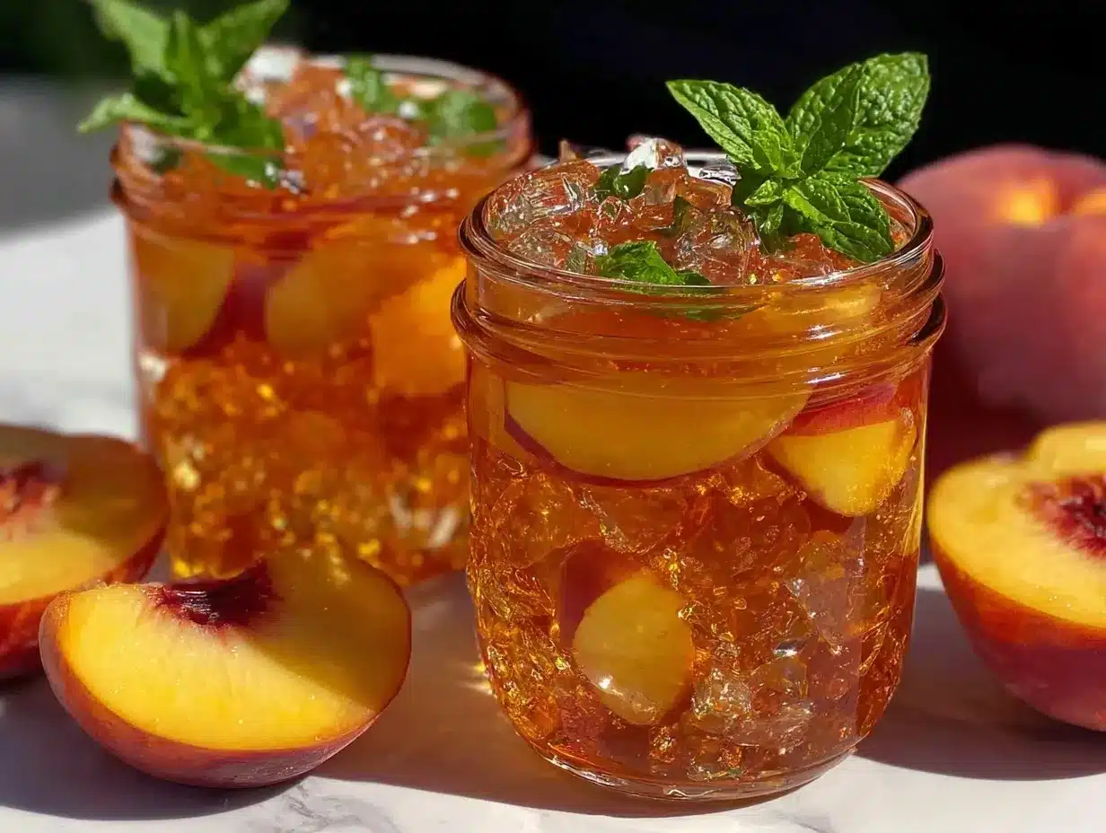 Summer Peach Mint Cooler preparation steps