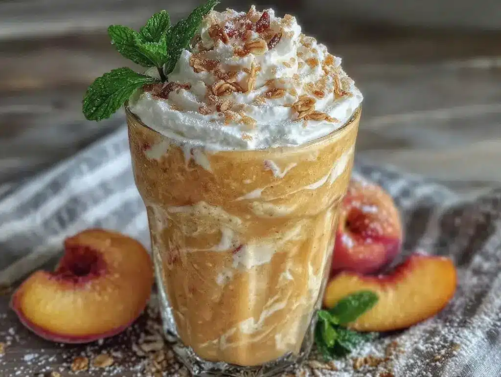 whipped cottage peach smoothie - featured image