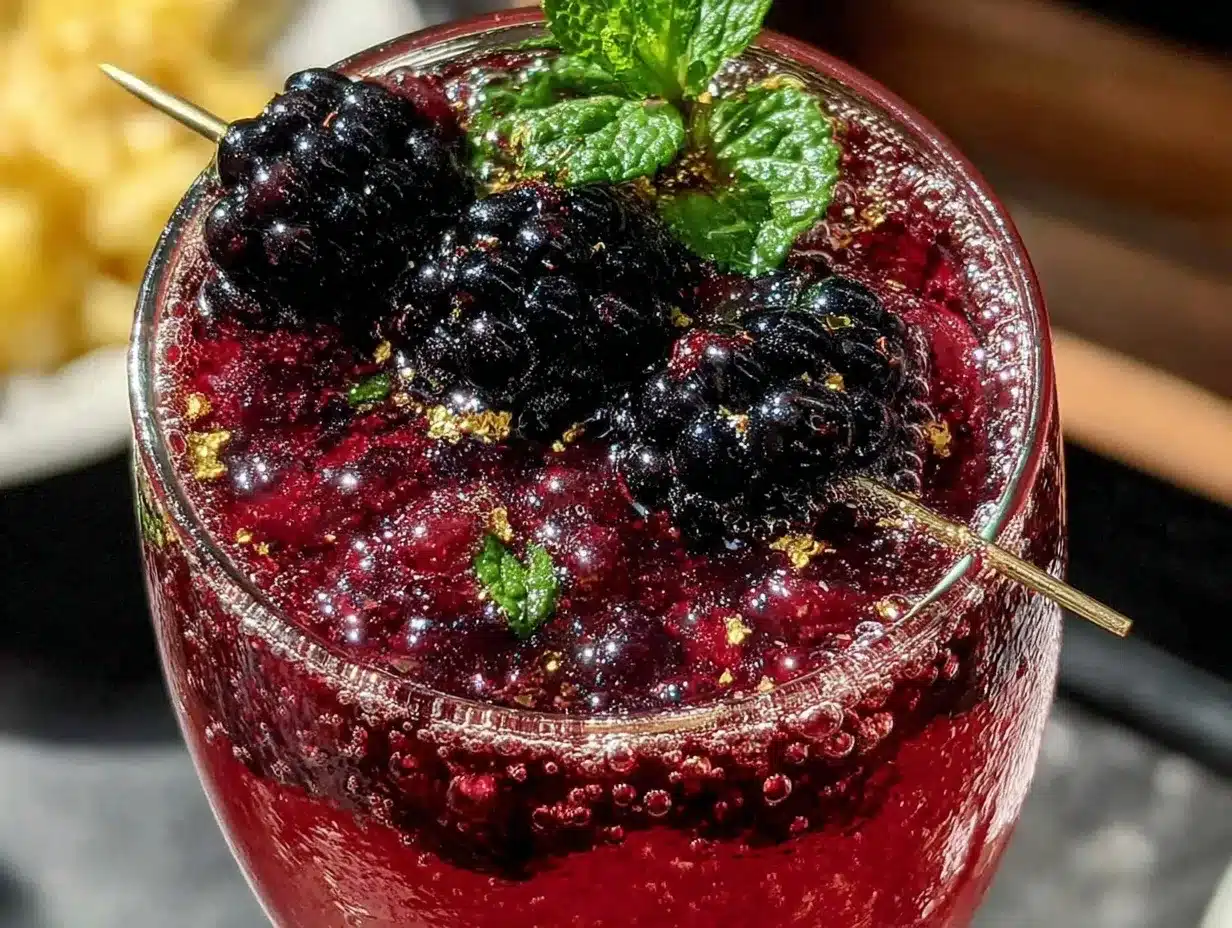 Blackberry Champagne Cocktail preparation steps