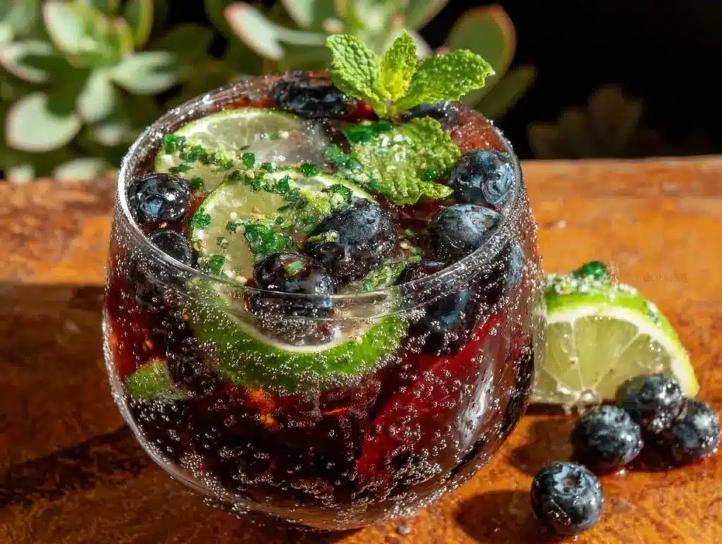 blueberry mint mojito - featured image