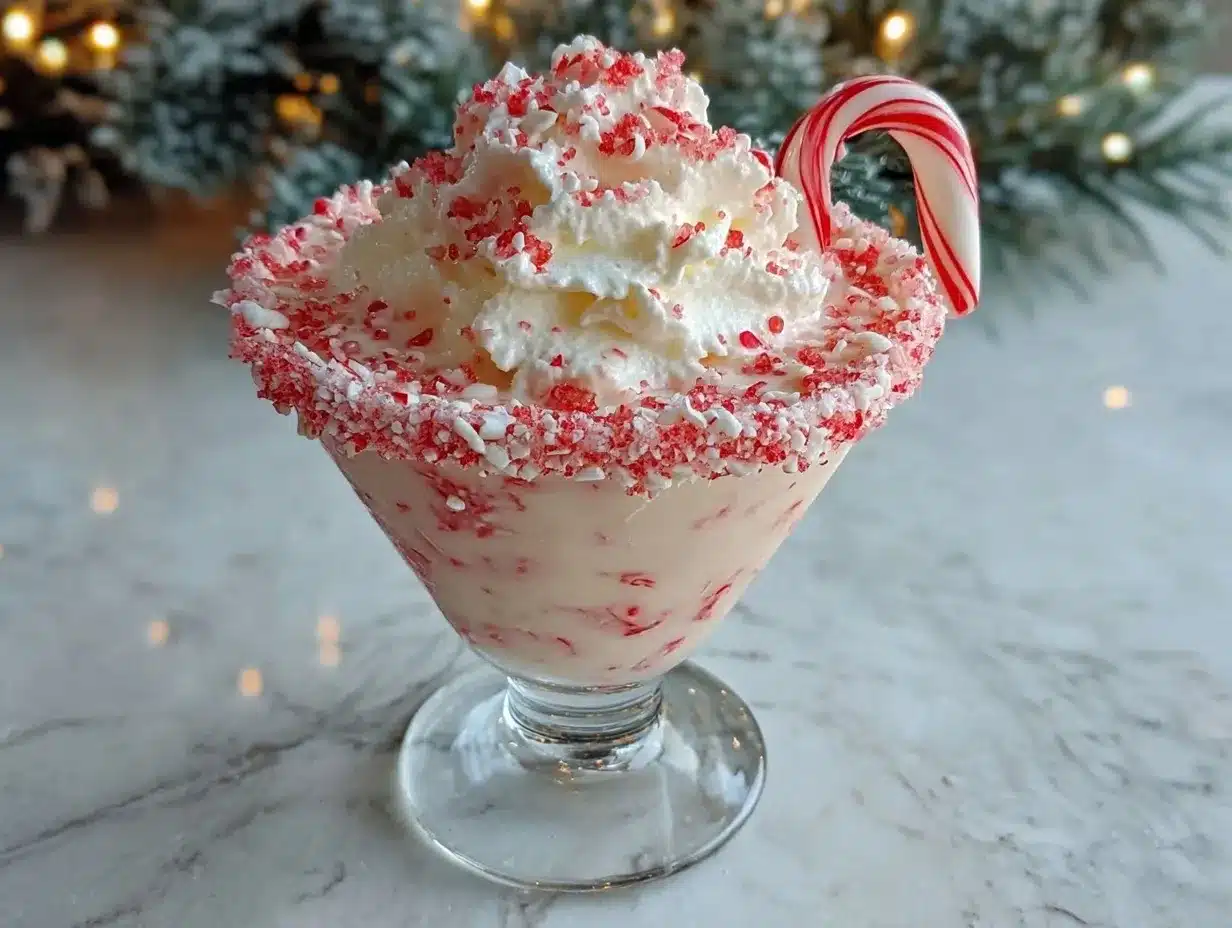 Candy Cane Martini preparation steps