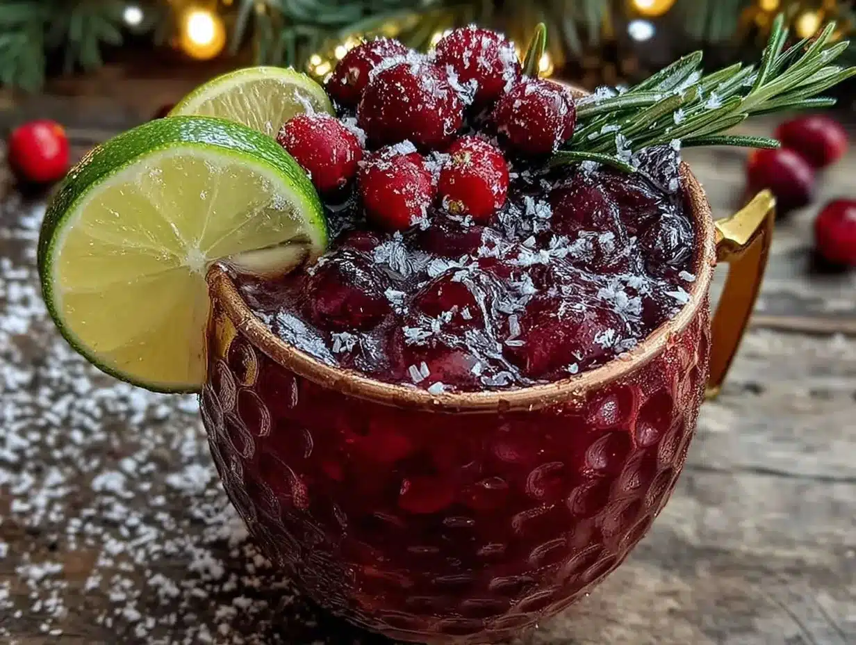 Christmas Cranberry Moscow Mule preparation steps