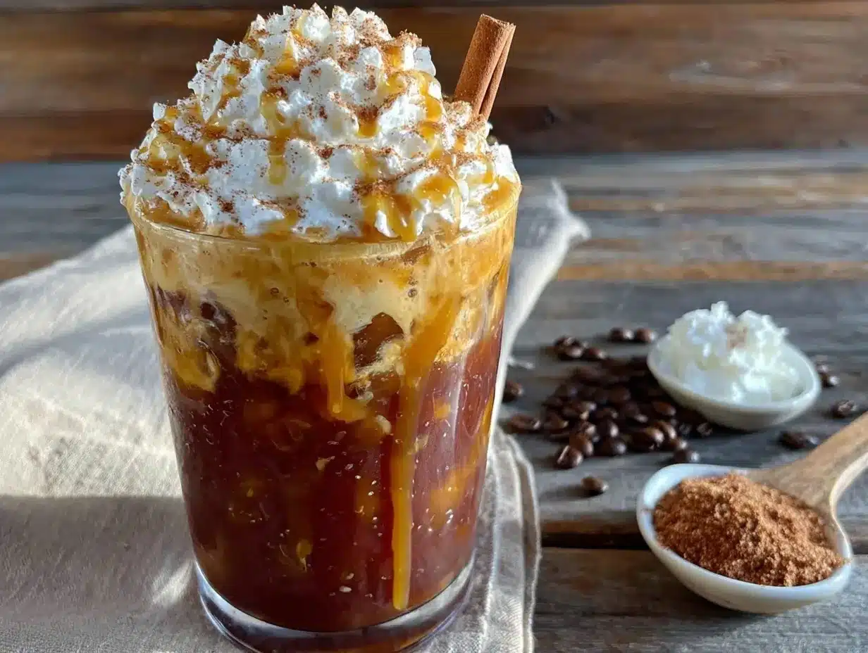 cinnamon roll iced coffee preparation steps