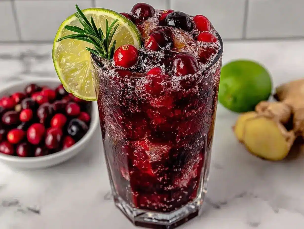 Cranberry Ginger Fizz preparation steps
