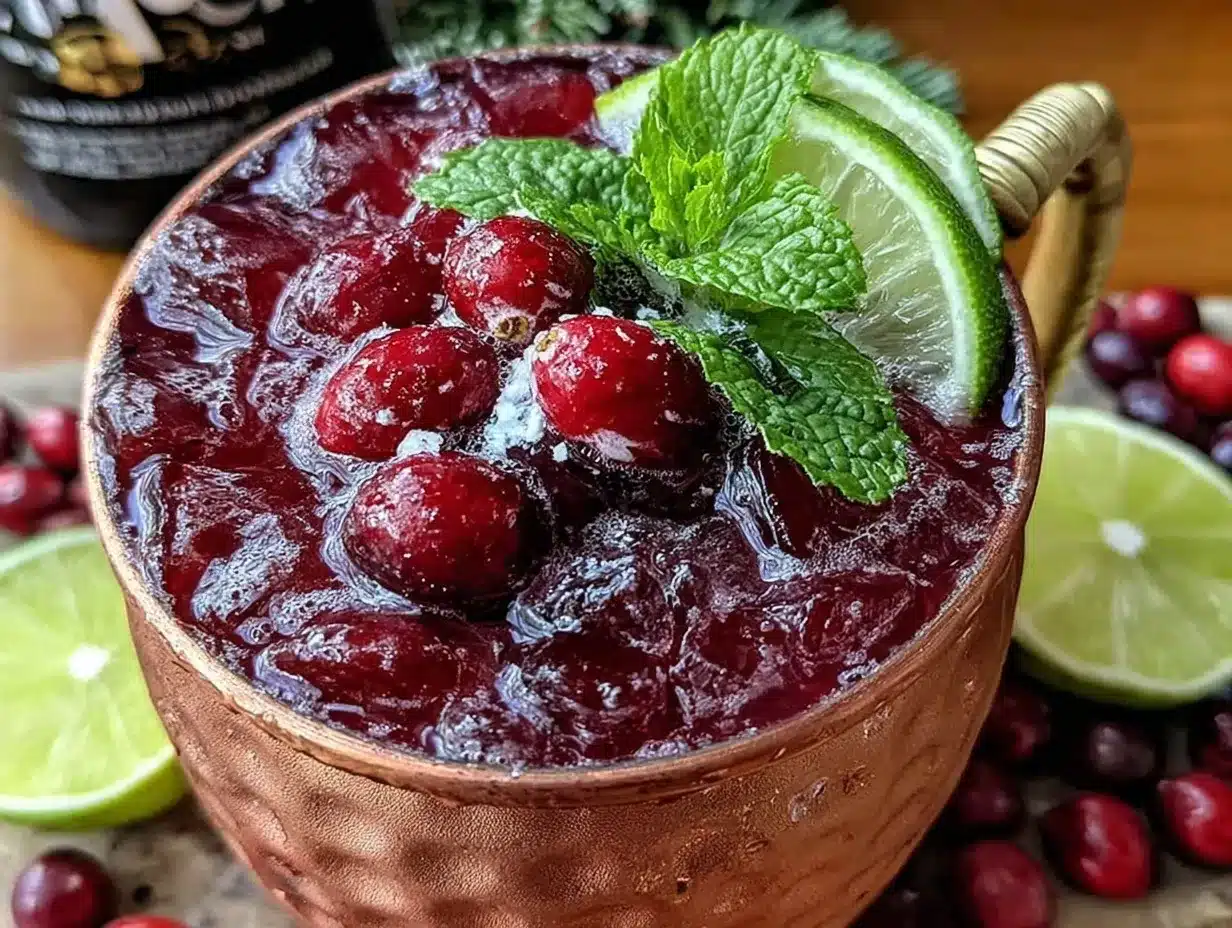 Cranberry Moscow Mule preparation steps