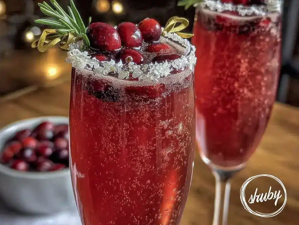 cranberry prosecco cocktail - featured image