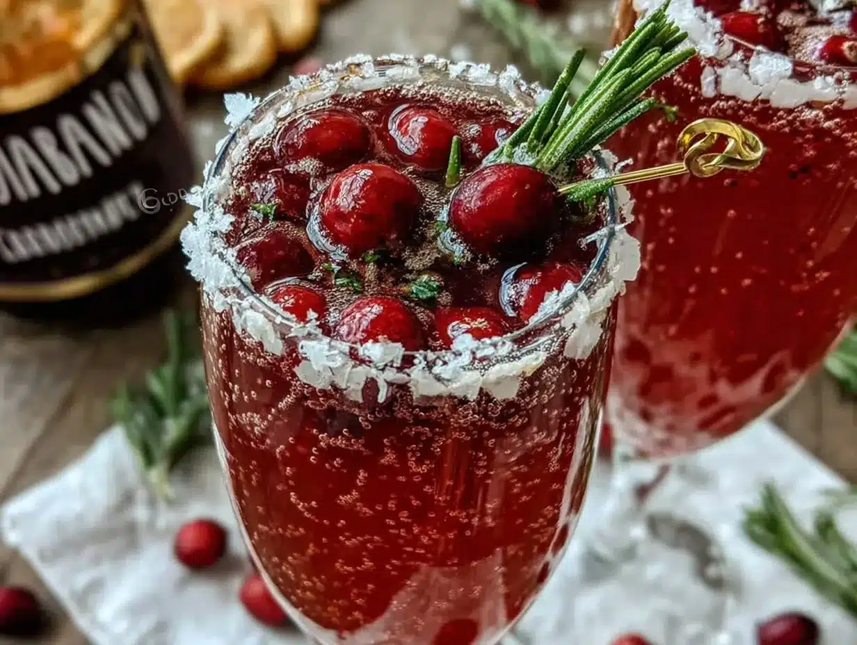 cranberry prosecco cocktail preparation steps