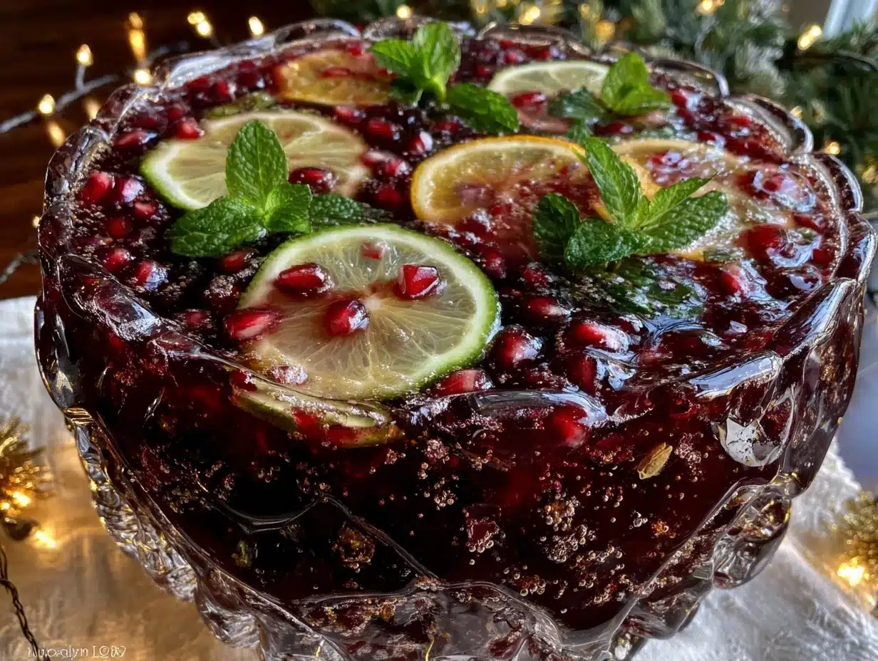 Festive Sparkling Pomegranate Punch preparation steps
