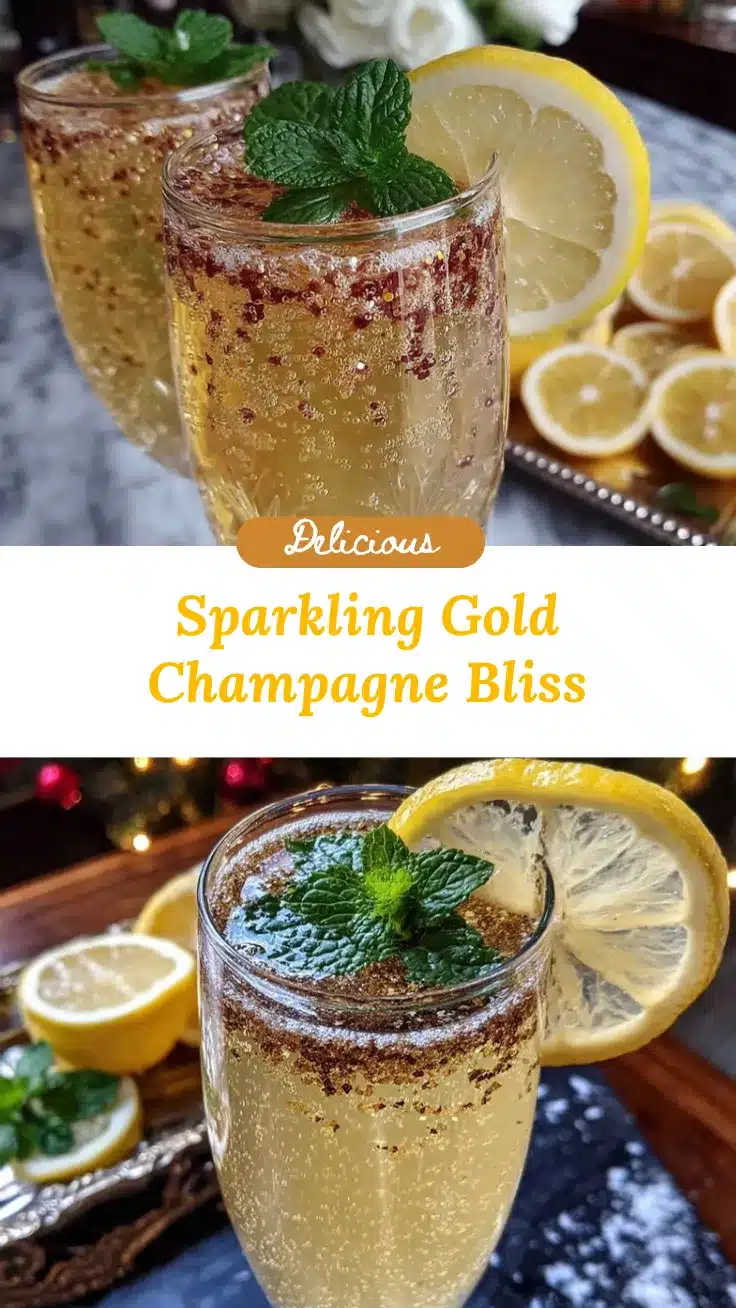 gold shimmer champagne cocktail recipe
