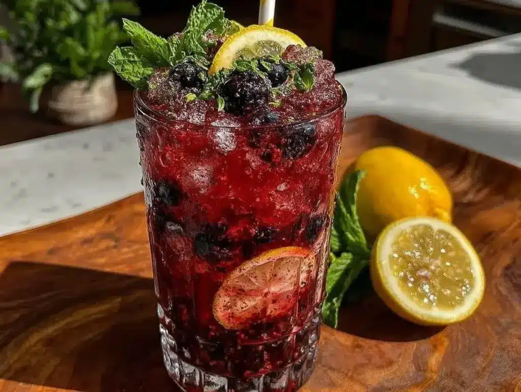 lemon blueberry mojito - featured image