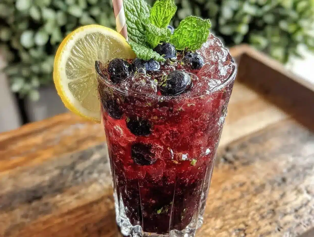 lemon blueberry mojito preparation steps