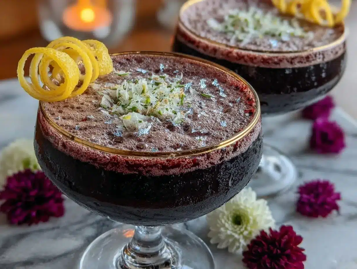 Midnight Kiss Martini preparation steps