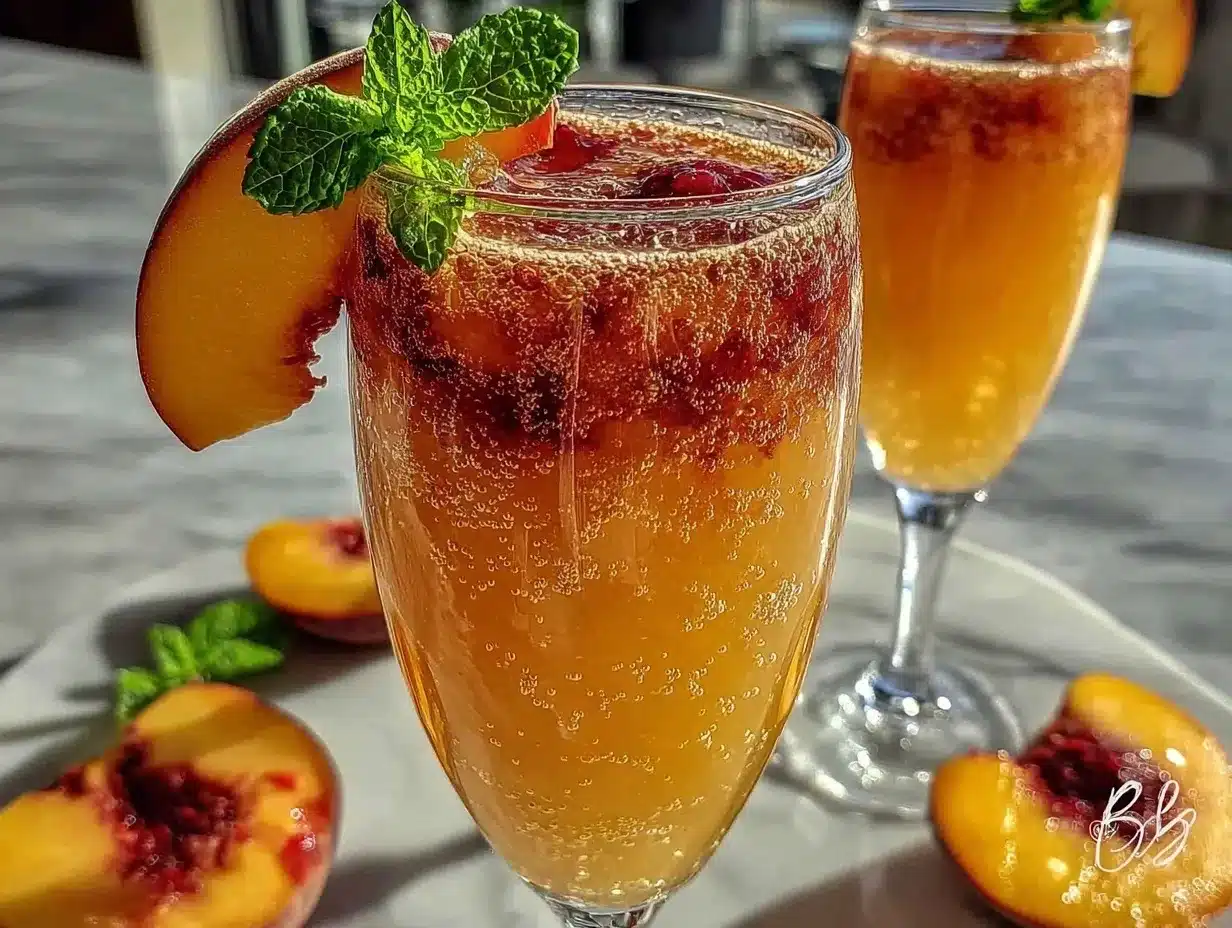 peach Bellini preparation steps