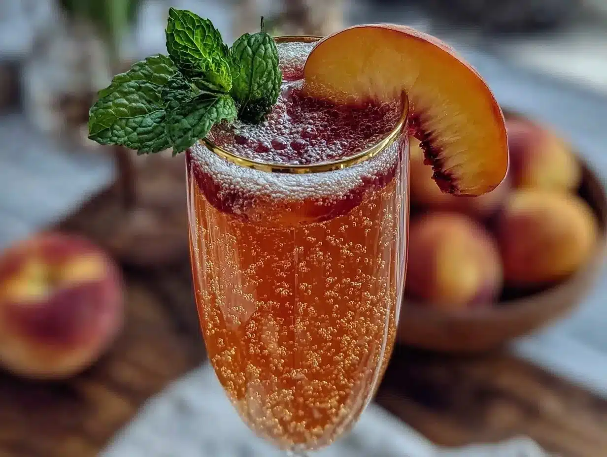Peach Bellini preparation steps