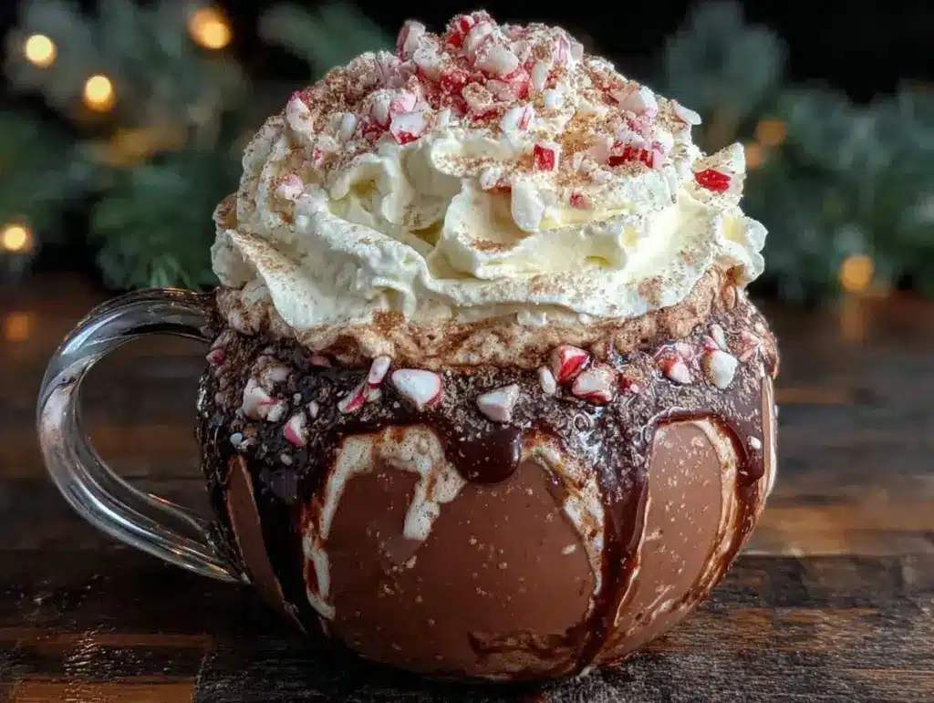peppermint hot chocolate bombs - featured image