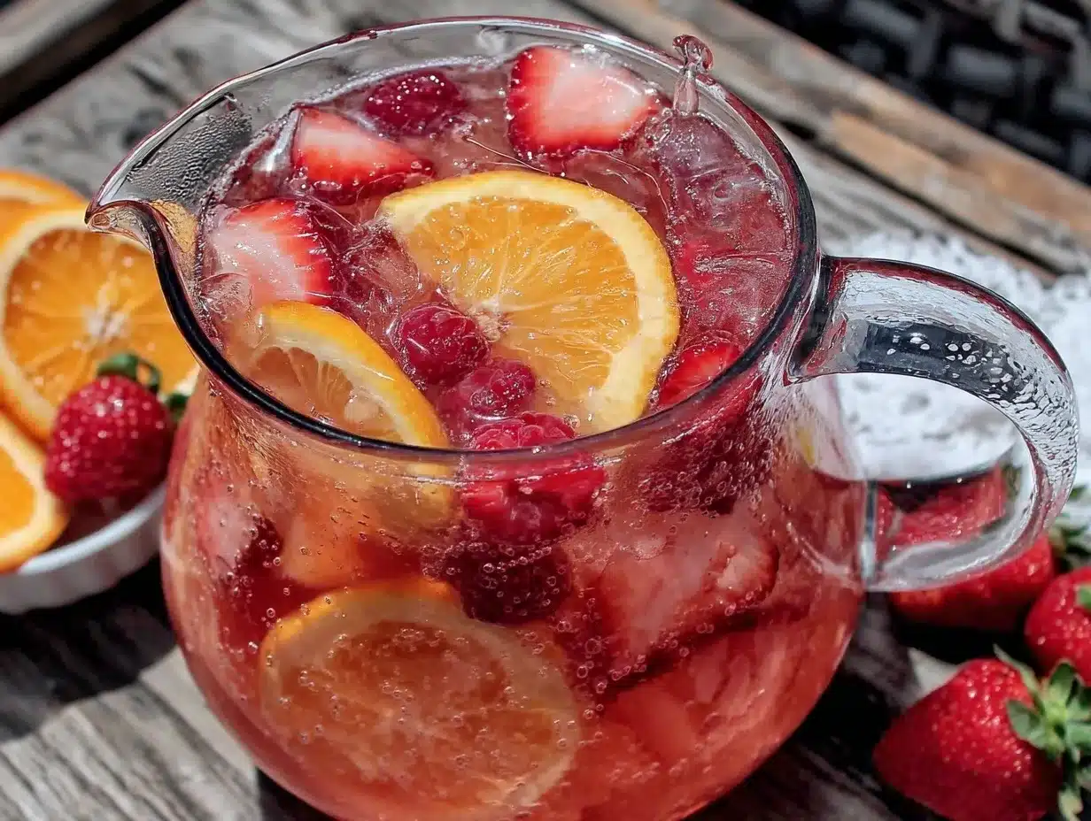 Pink Moscato Sangria preparation steps