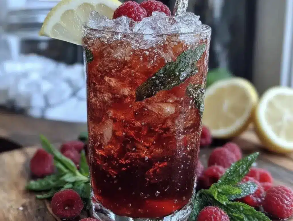 raspberry mint iced tea - featured image