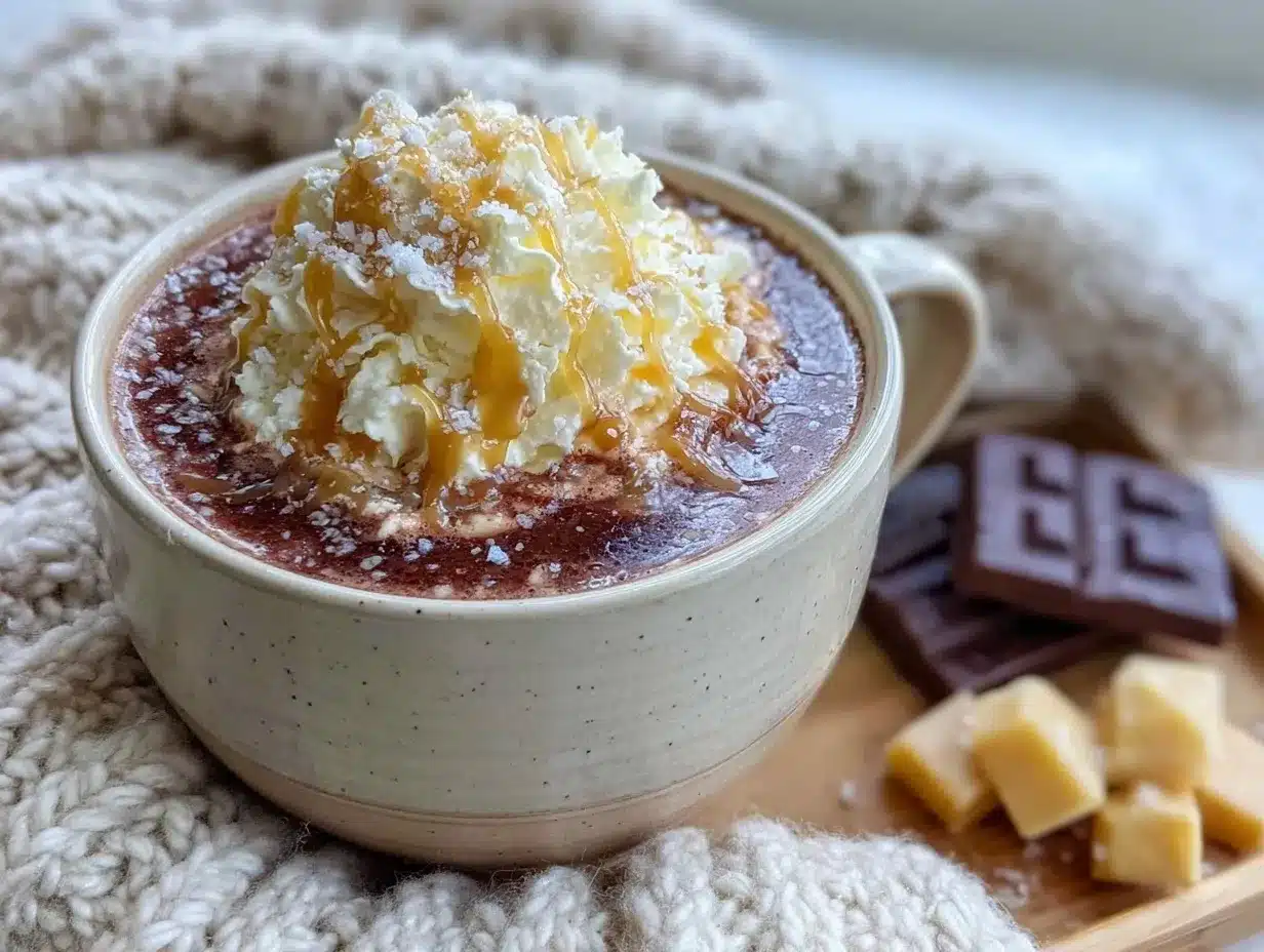 salted caramel hot chocolate preparation steps