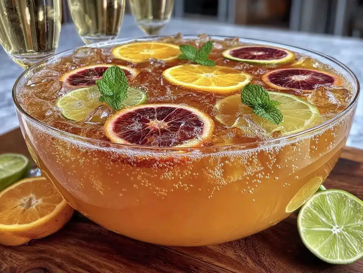 sparkling champagne punch preparation steps