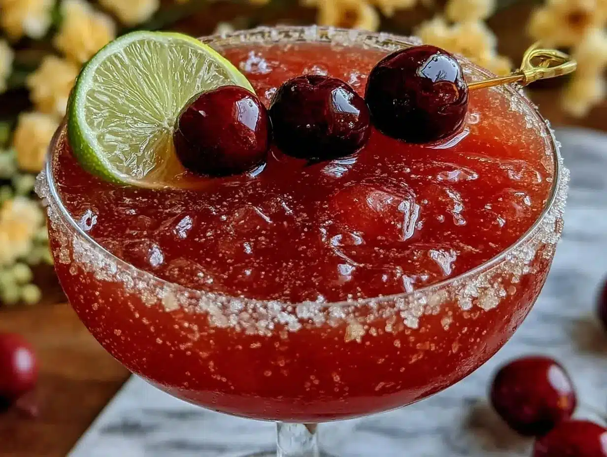 Sparkling Cherry Bomb Cocktail preparation steps