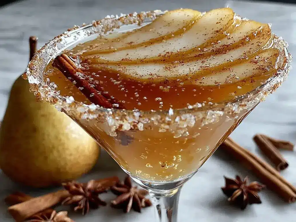 spiced pear martini - featured image