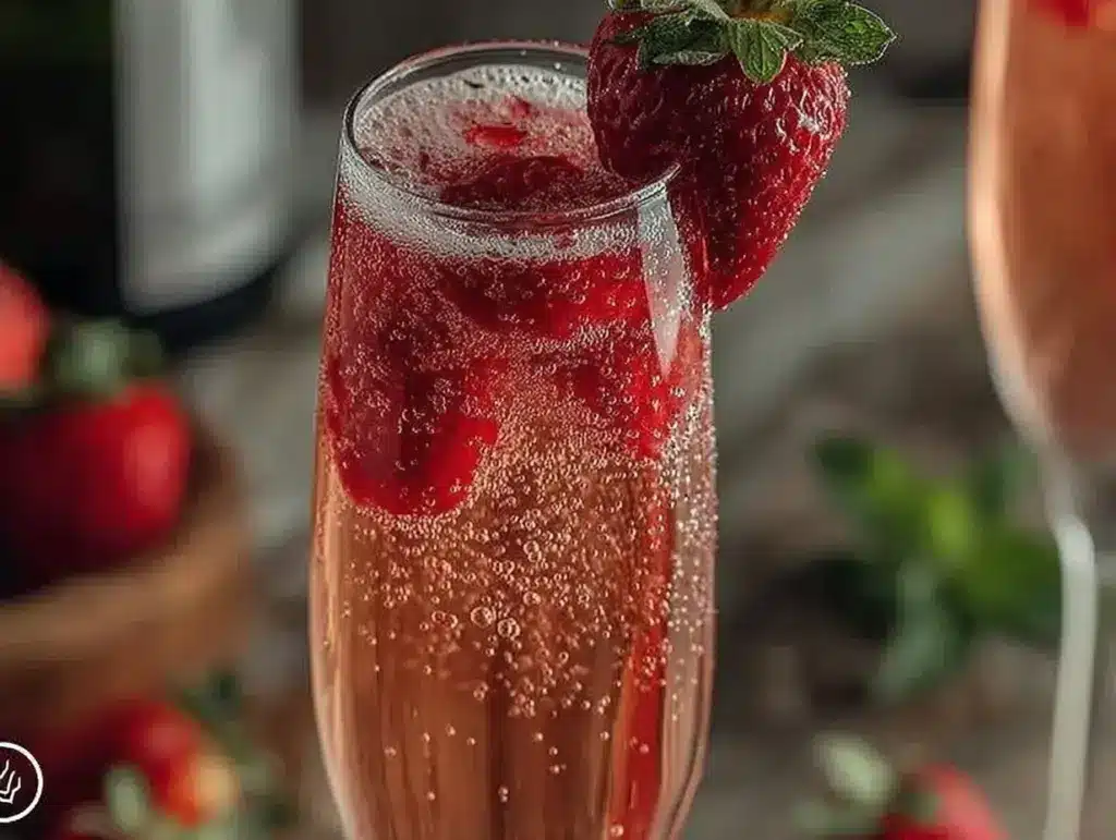 Strawberry Champagne Cocktail - featured image
