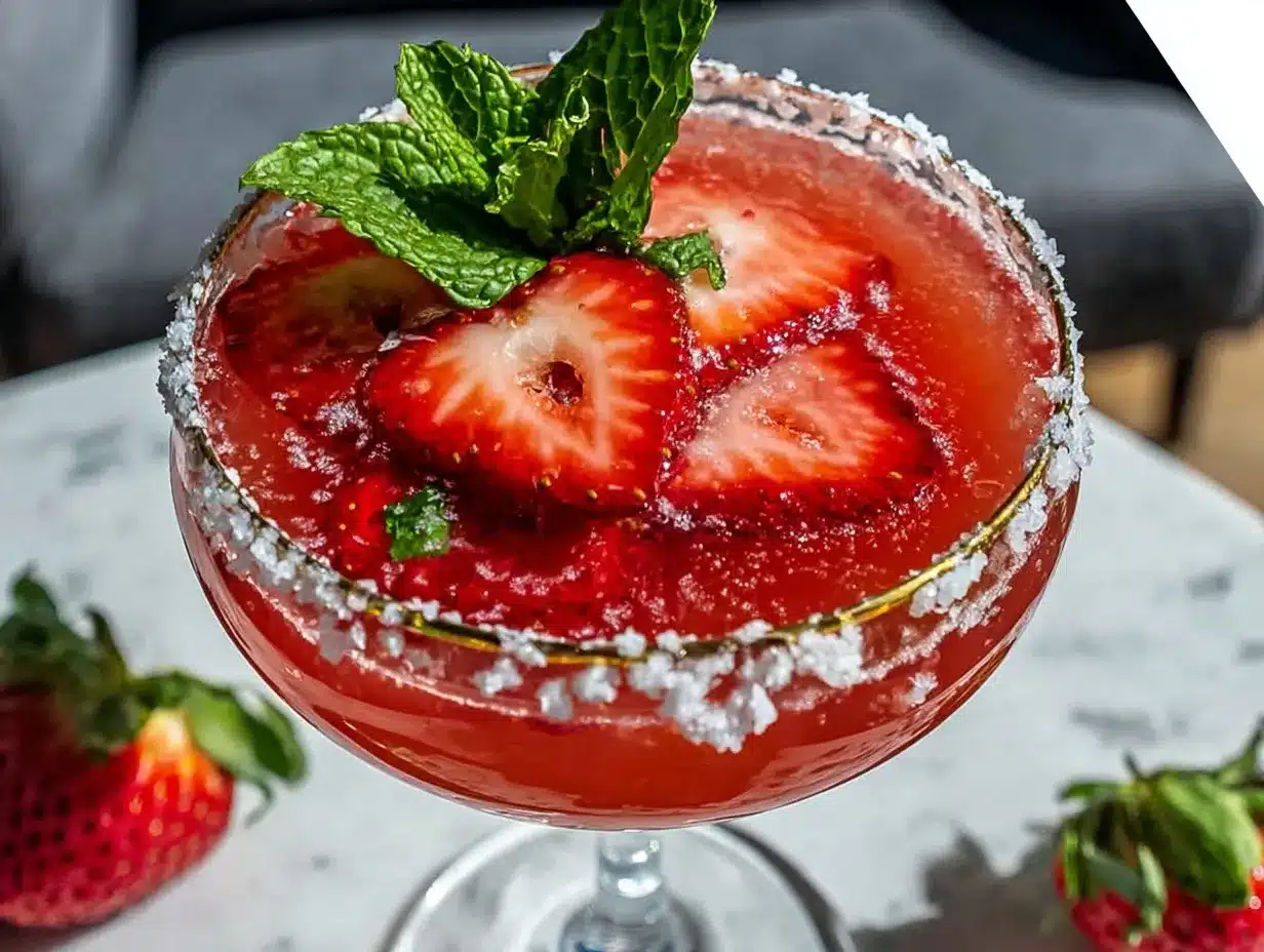 Strawberry Champagne Cocktail preparation steps