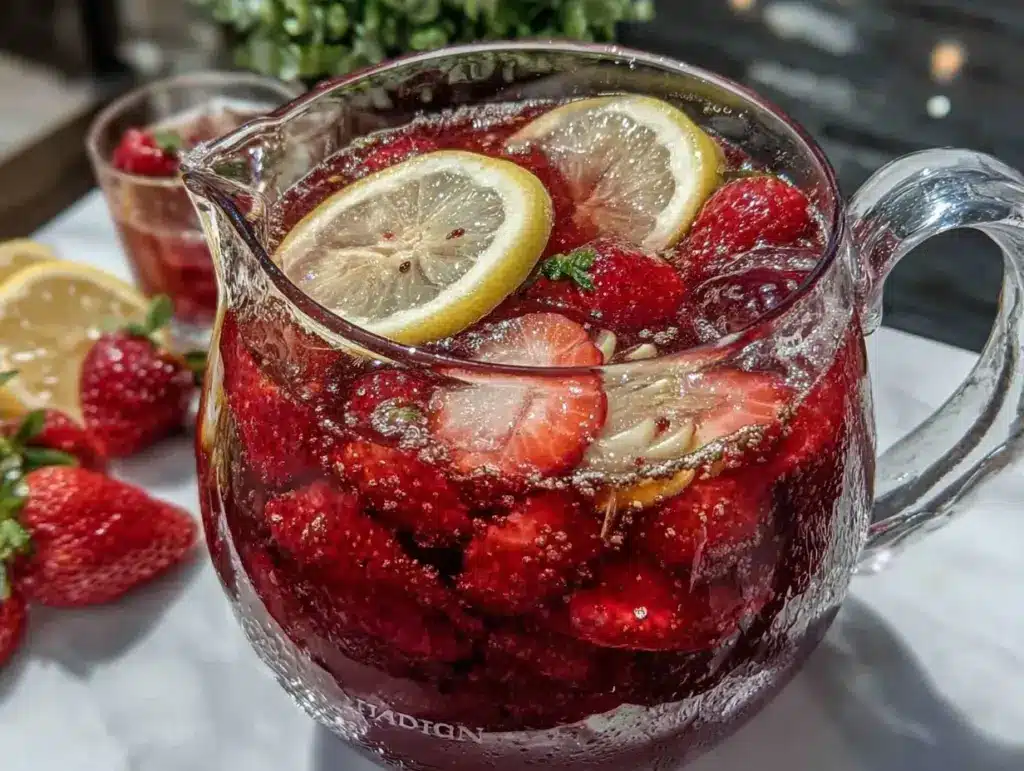 strawberry lemonade vodka punch - featured image