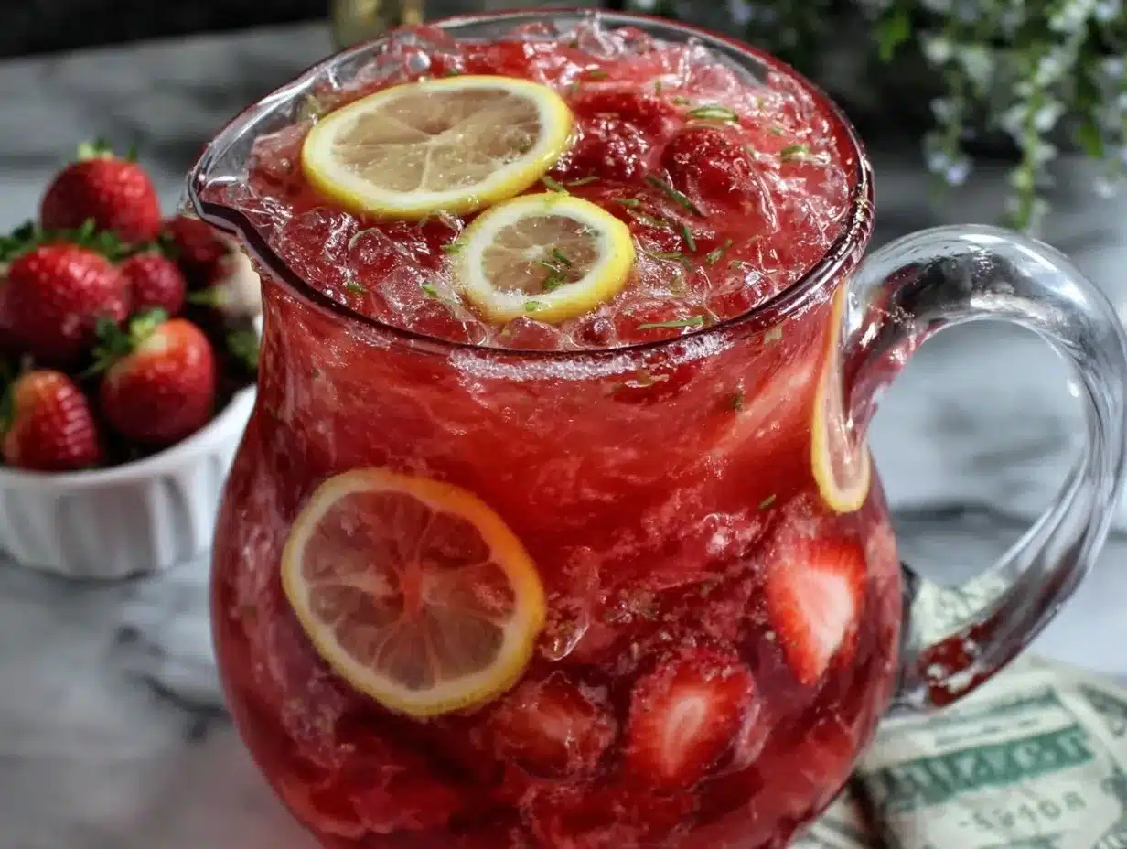strawberry lemonade vodka punch preparation steps