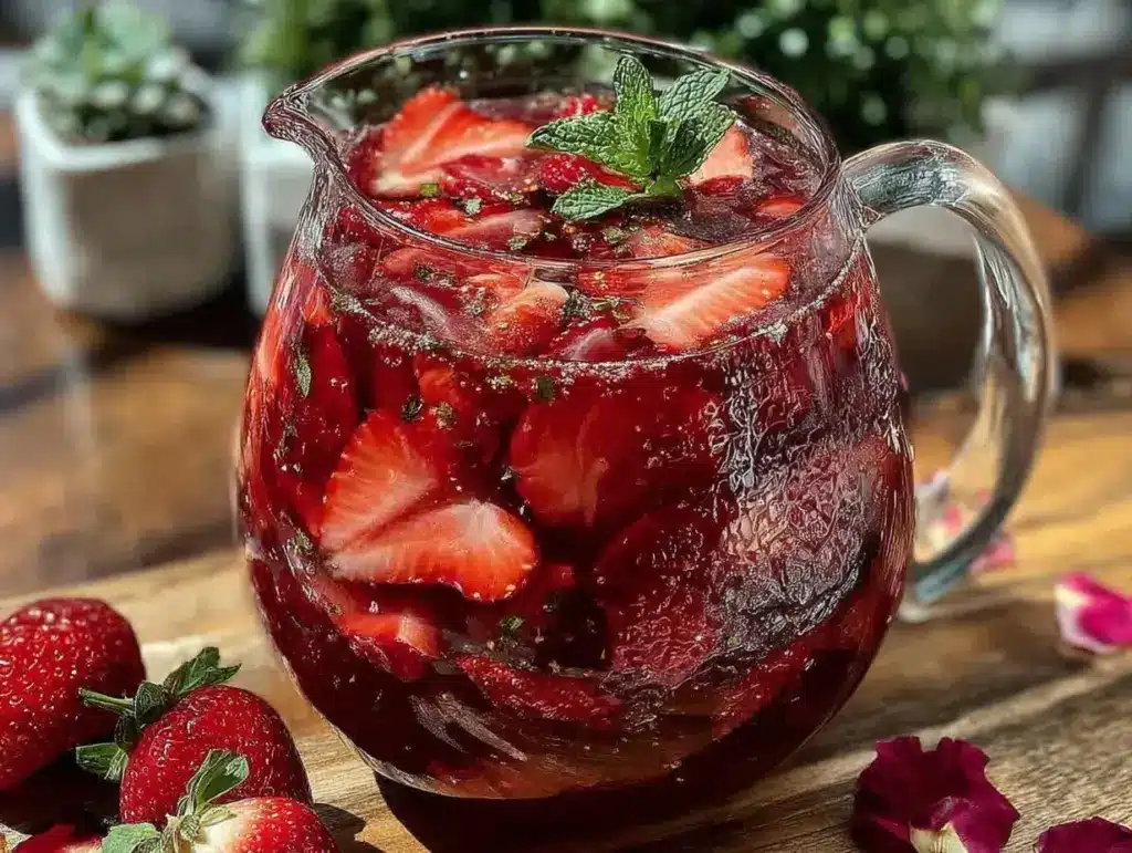 strawberry rose sangria - featured image