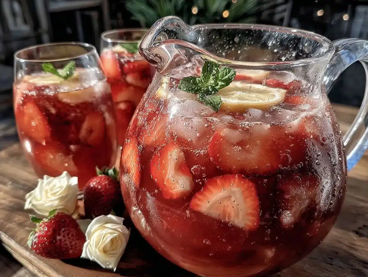 strawberry rose sangria preparation steps