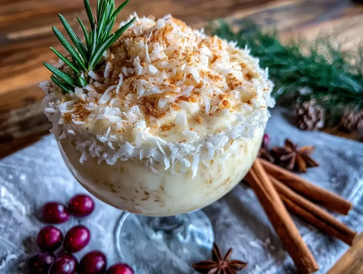 White Christmas Cocktail preparation steps