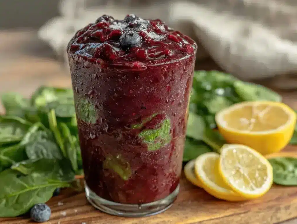 blueberry spinach detox smoothie - featured image