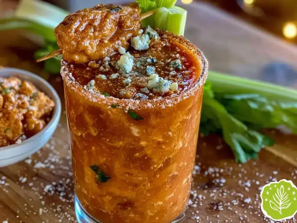 Buffalo chicken dip inspired Bloody Mary - featured image
