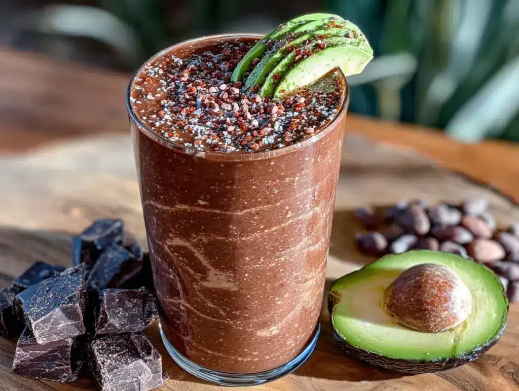 chocolate avocado smoothie - featured image