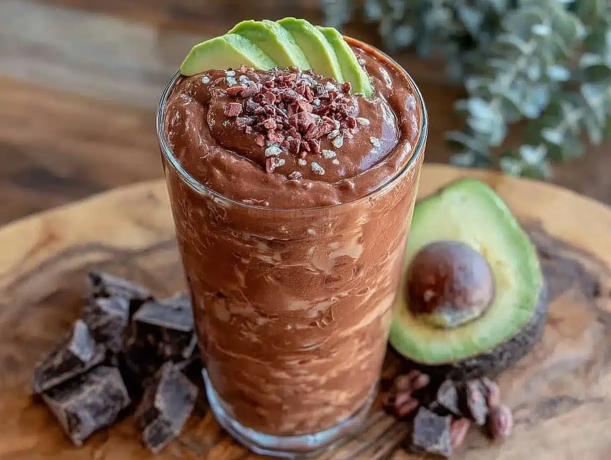 chocolate avocado smoothie preparation steps