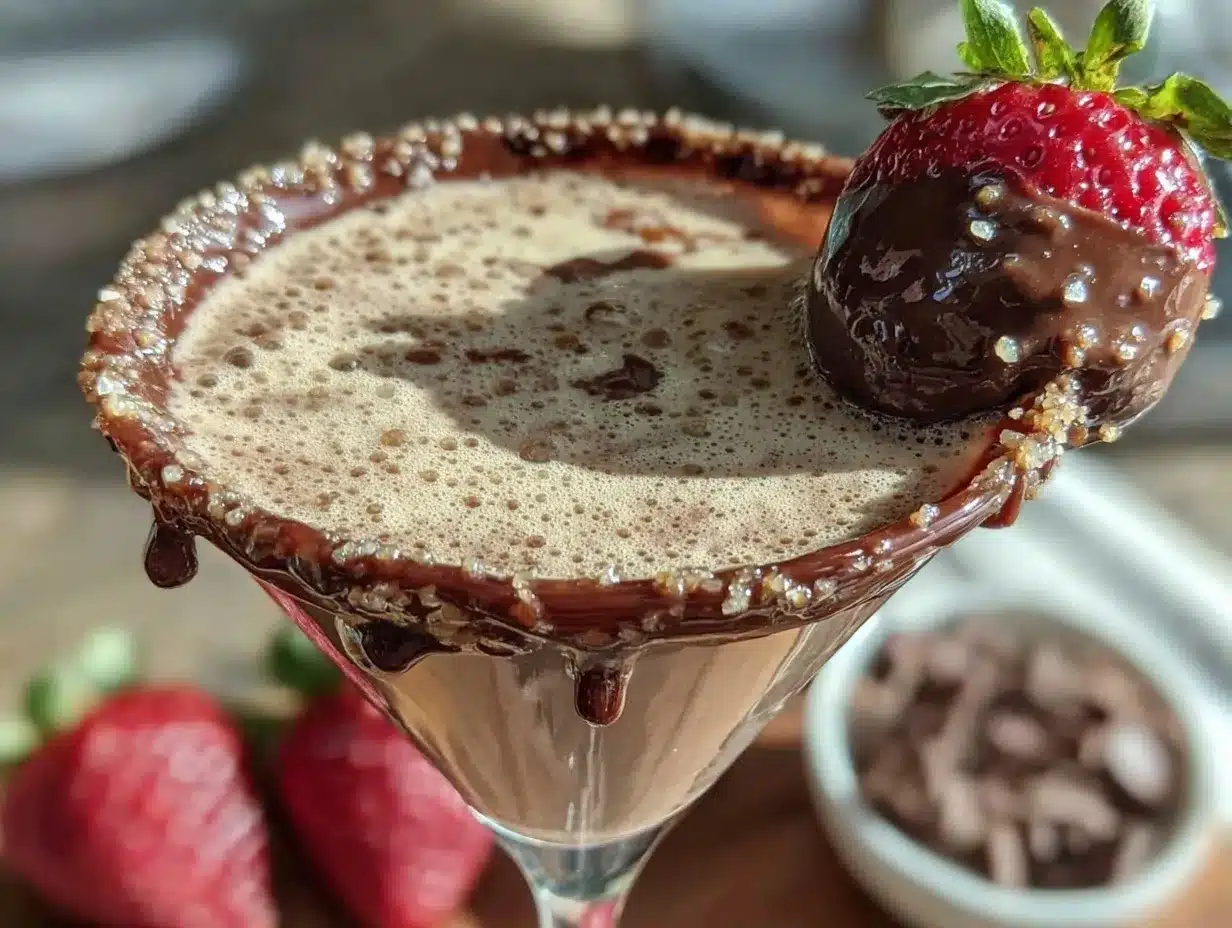 chocolate covered strawberry martini recipe preparation steps