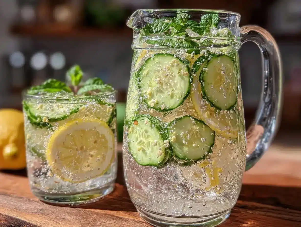 cucumber lemon detox water preparation steps