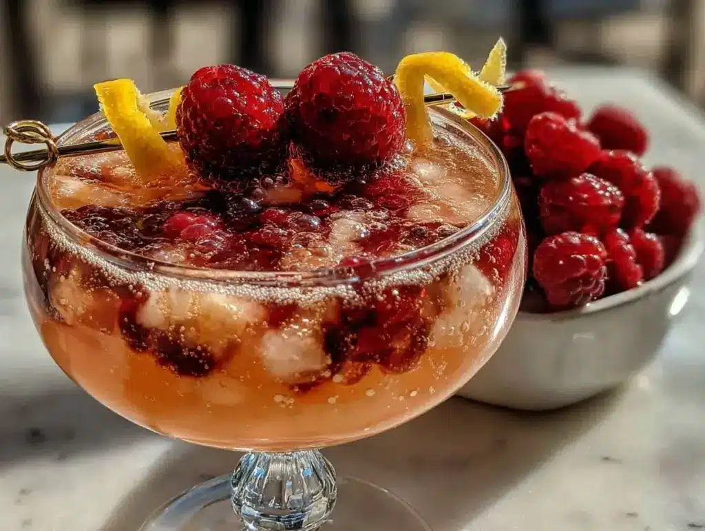 Elegant Raspberry Chambord French 75 Cocktail - featured image