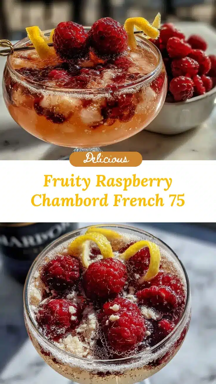 Elegant Raspberry Chambord French 75 Cocktail recipe