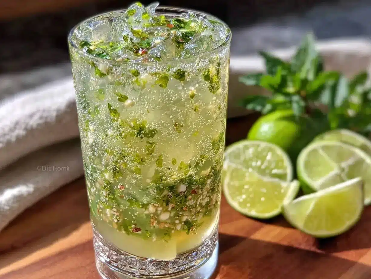 emerald isle mojito with melon liqueur preparation steps