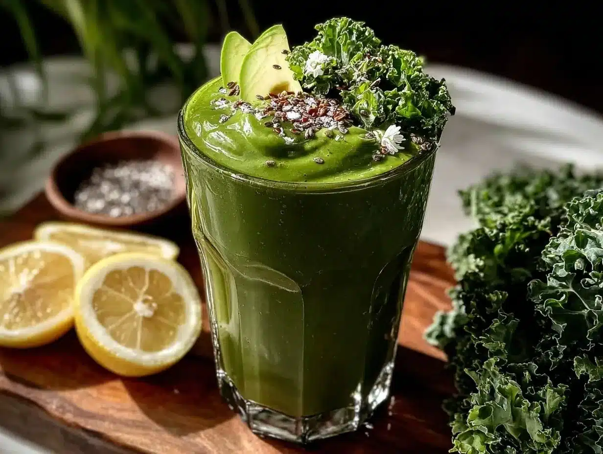green goddess kale smoothie preparation steps