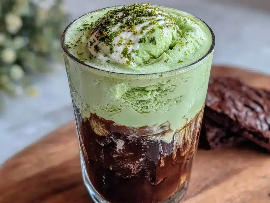 green guinness float cocktail - featured image