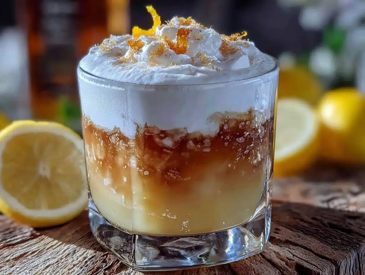 Irish Whiskey Sour with Egg White preparation steps