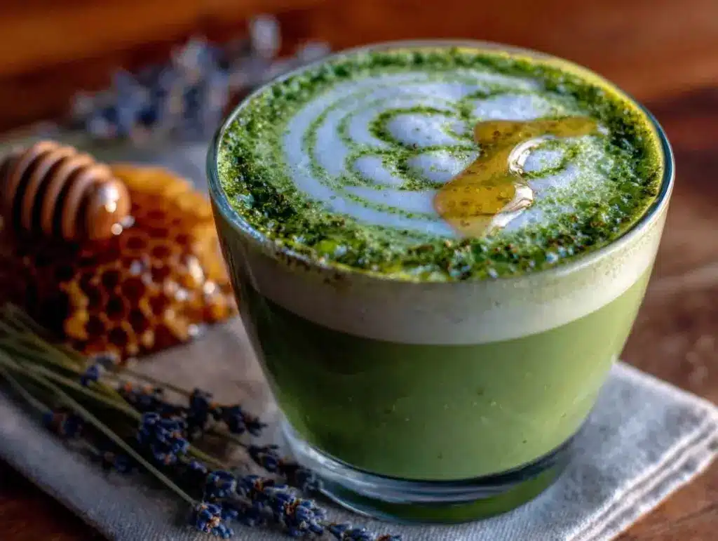 lavender honey matcha latte - featured image