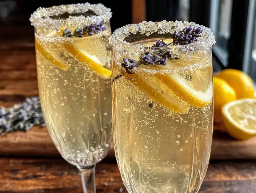 lemon lavender prosecco cocktail - featured image