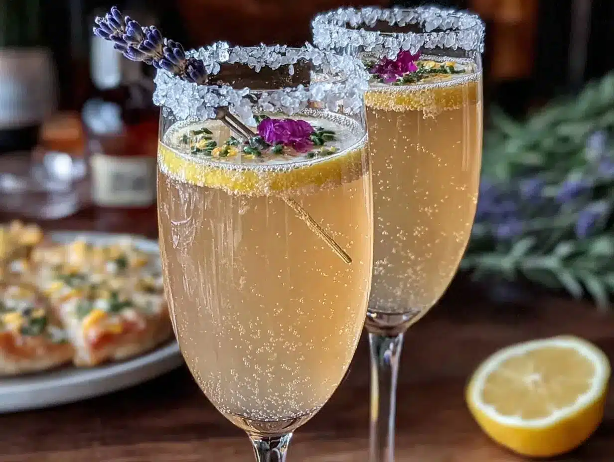 lemon lavender prosecco cocktail preparation steps
