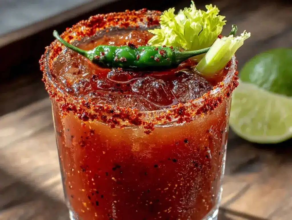 loaded michelada with tajín rim - featured image
