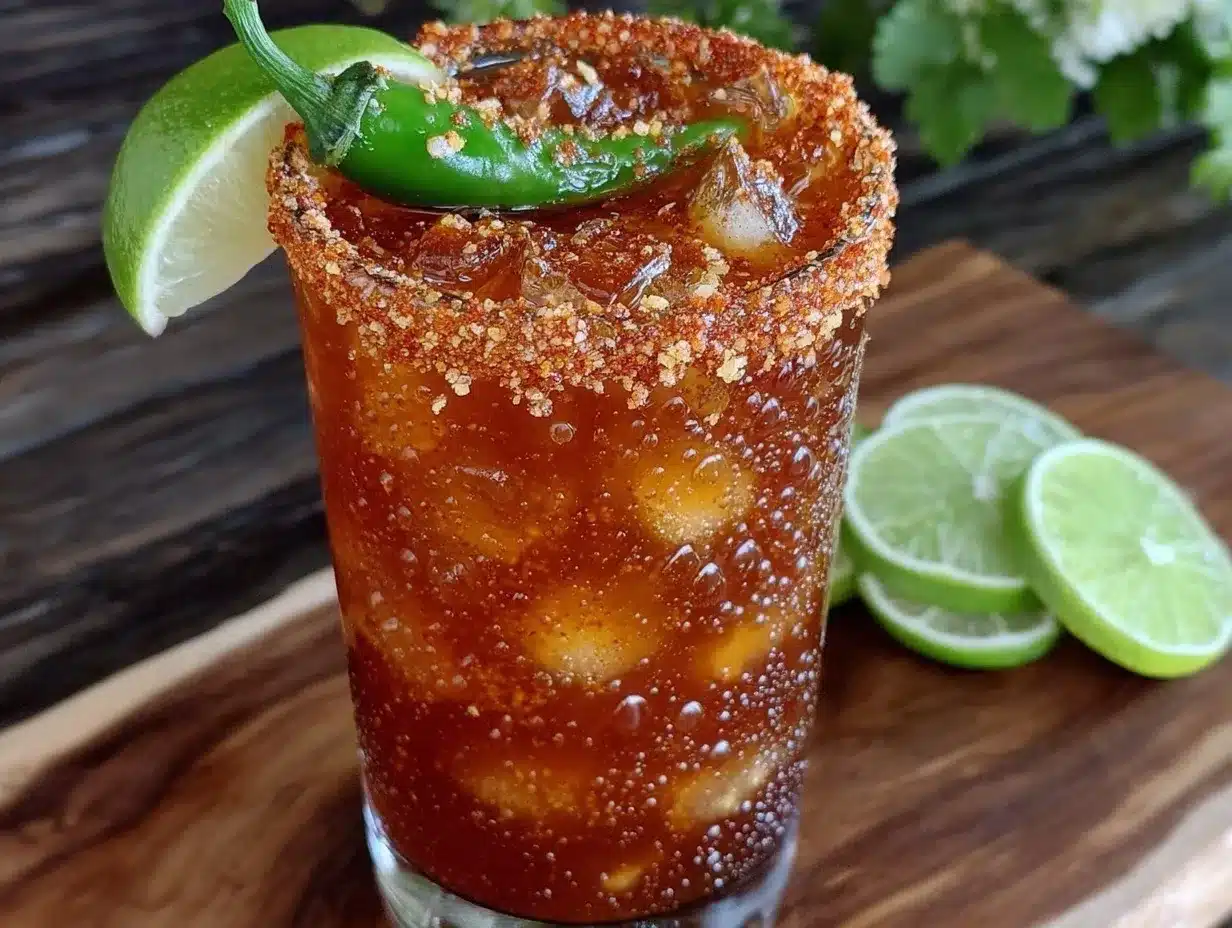 loaded michelada with tajín rim preparation steps